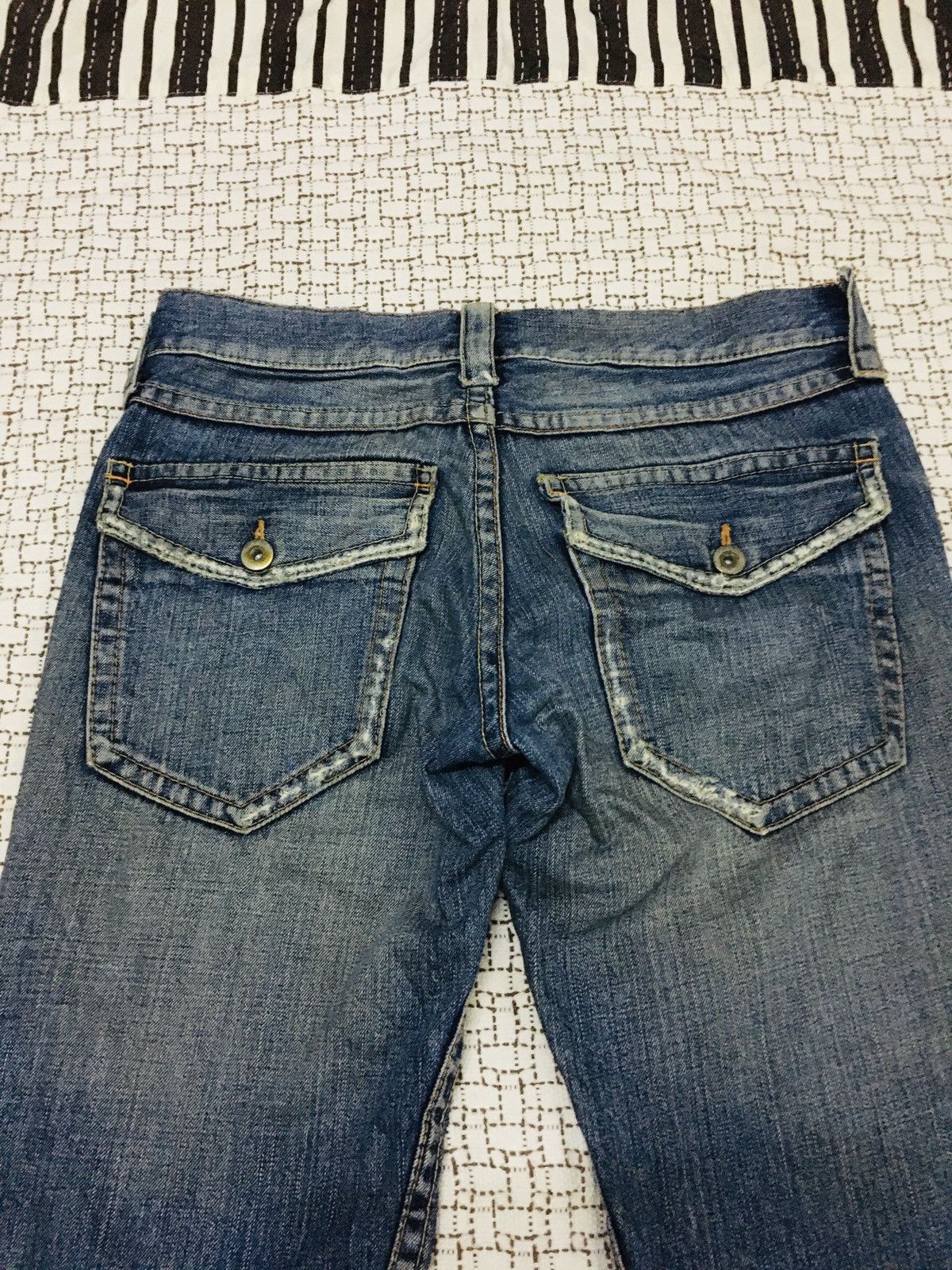 Japanese Brand Unbranded Distressed Flare Jeans (Y01) Size US 33 - 5 Thumbnail