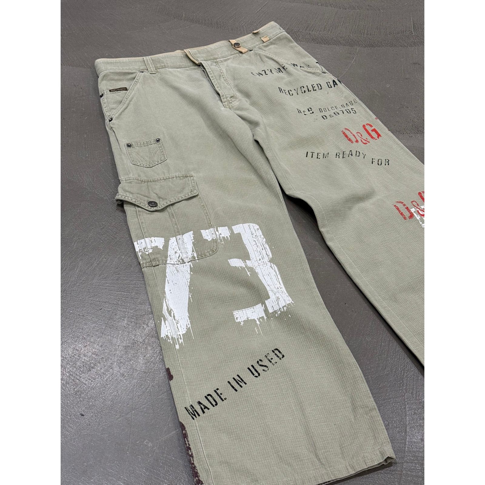 Dolce & Gabbana S/S 2005 Dolce & Gabbana “Recycled Garment” cargo pants Size US 36 / EU 52 - 3 Thumbnail