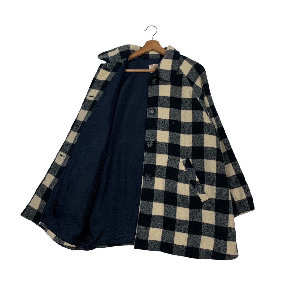 Japanese Brand SPLASH ROAD Checked Wool Coat Jacket #2265-C100 Size XL / US 12-14 / IT 48-50 - 9 Thumbnail