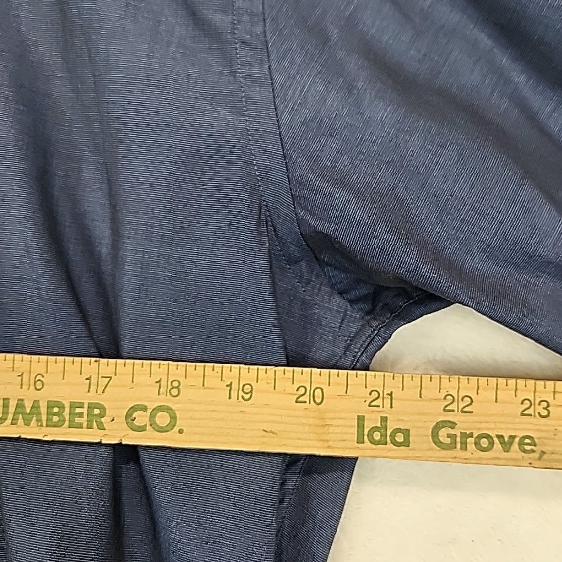 Jared Lang VINTAGE: No? (Note: Original title not vintage) Jared Lang Dress Shirt Navy Blue Button-Up Men L Cotton Solid Body/Workwear/Professional Size 42R - 4 Thumbnail