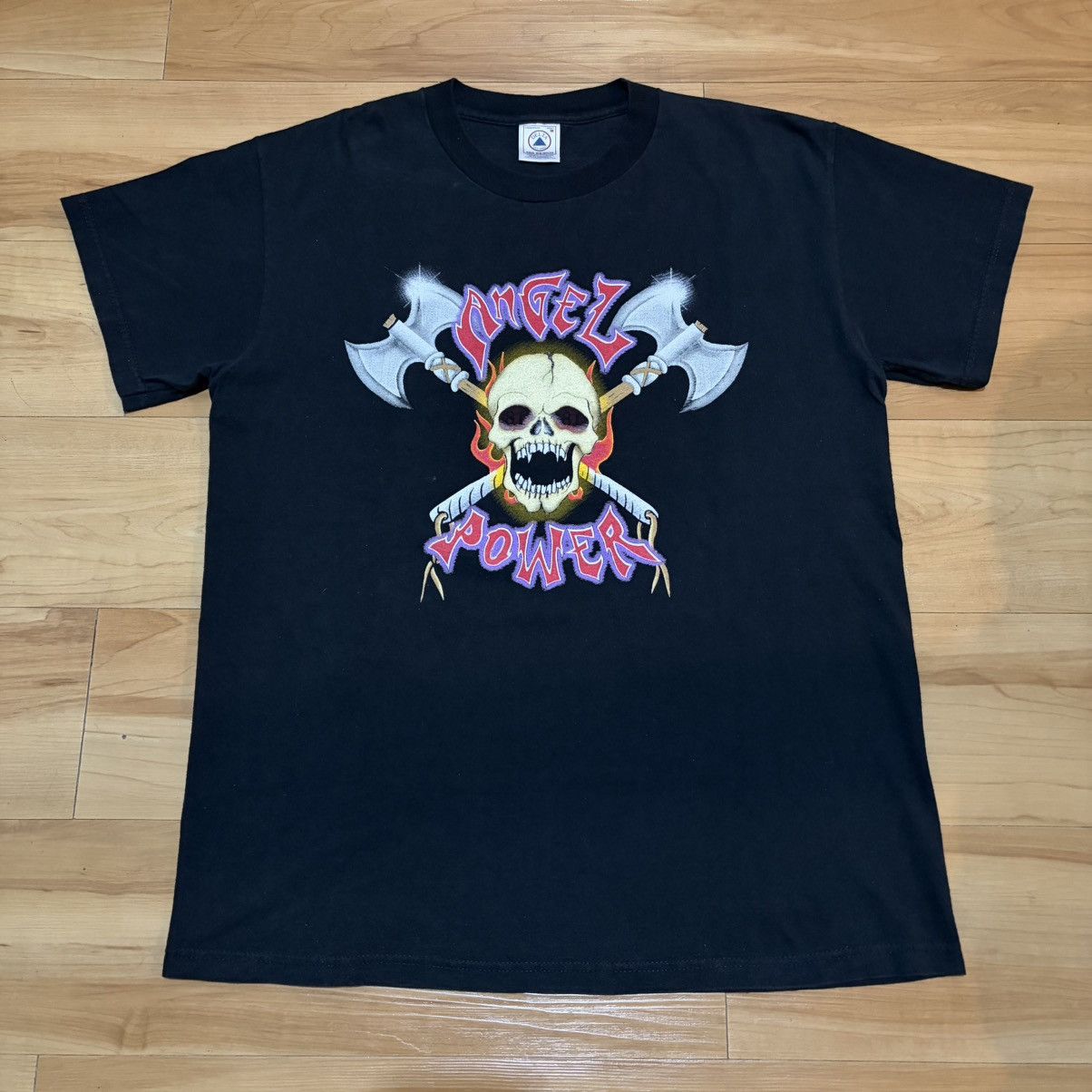 Vintage Vintage hells angels angel power t-shirt Size US M / EU 48-50 / 2 - 1 Thumbnail
