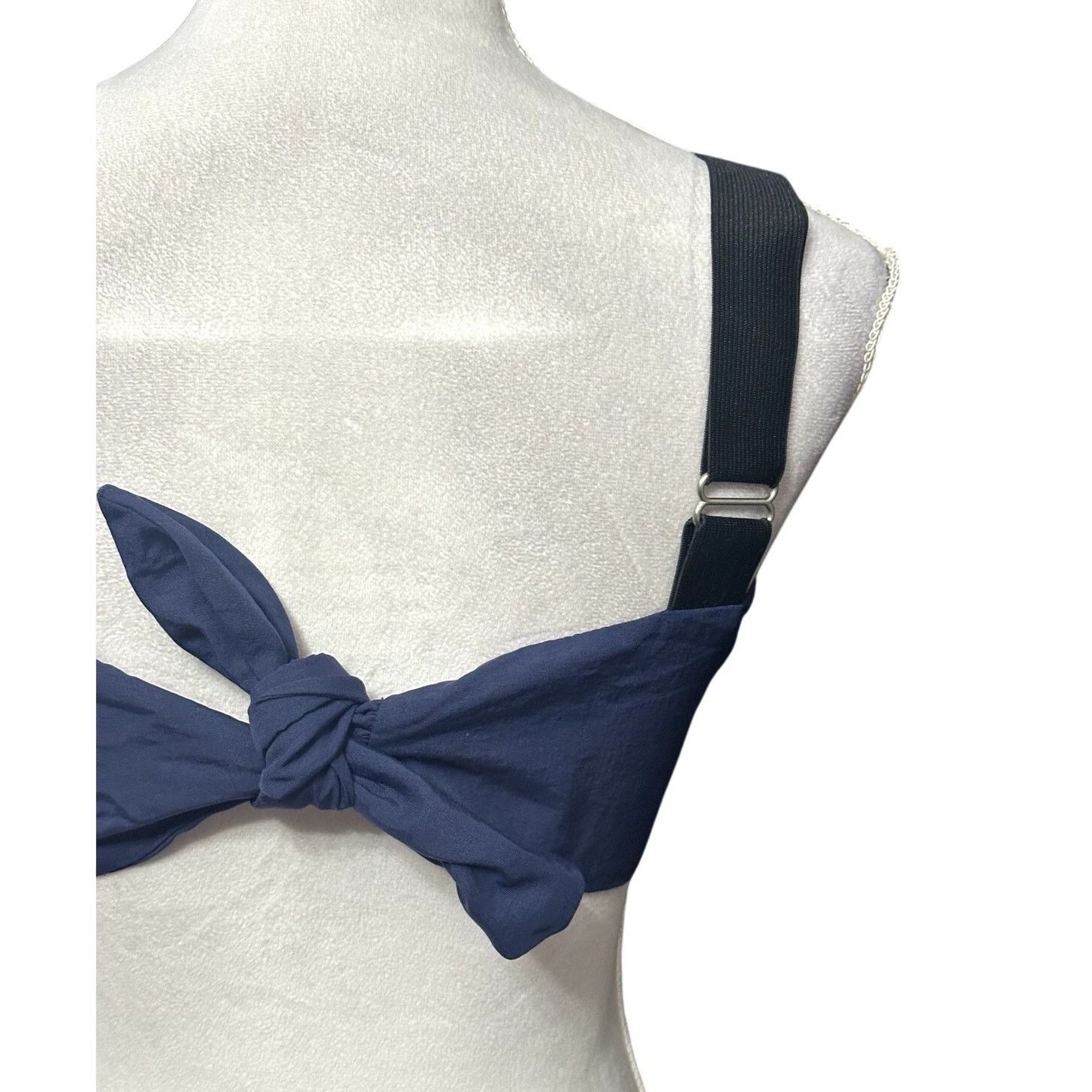 Other William Okpo Bra Top Bow Front Tie-Back Wide Straps Blue 10 Size L / US 10 / IT 46 - 7 Thumbnail
