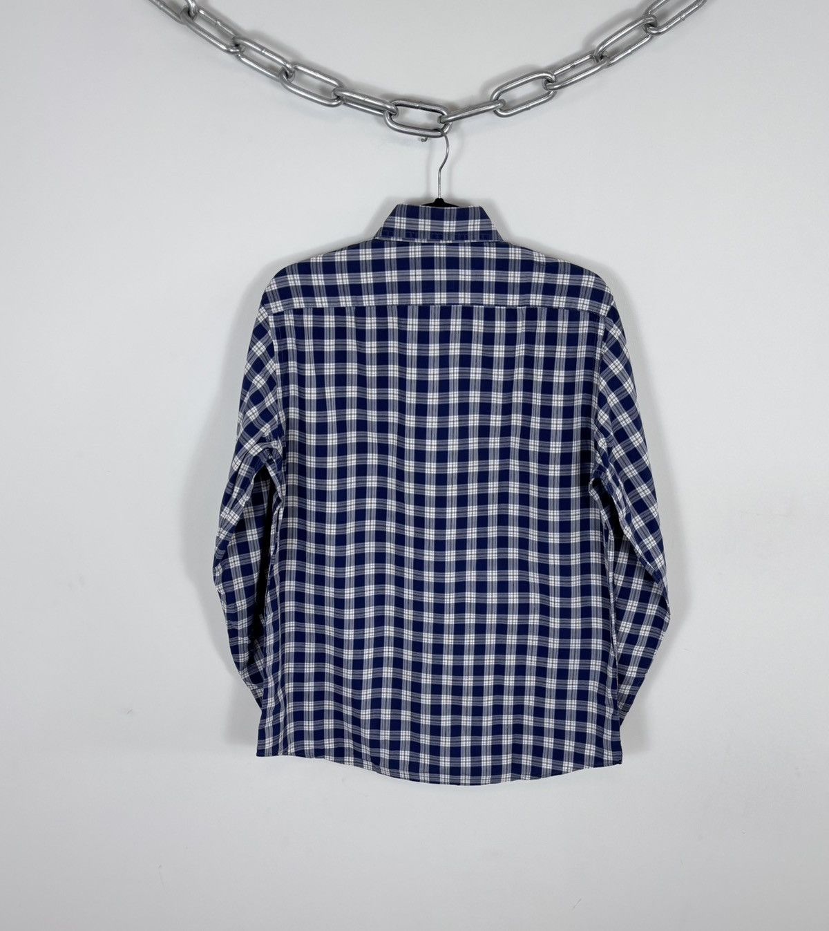 Just Cavalli Just Cavalli Race Men’s Blue Checkered Long Sleeve Shirt Size US M / EU 48-50 / 2 - 11 Thumbnail