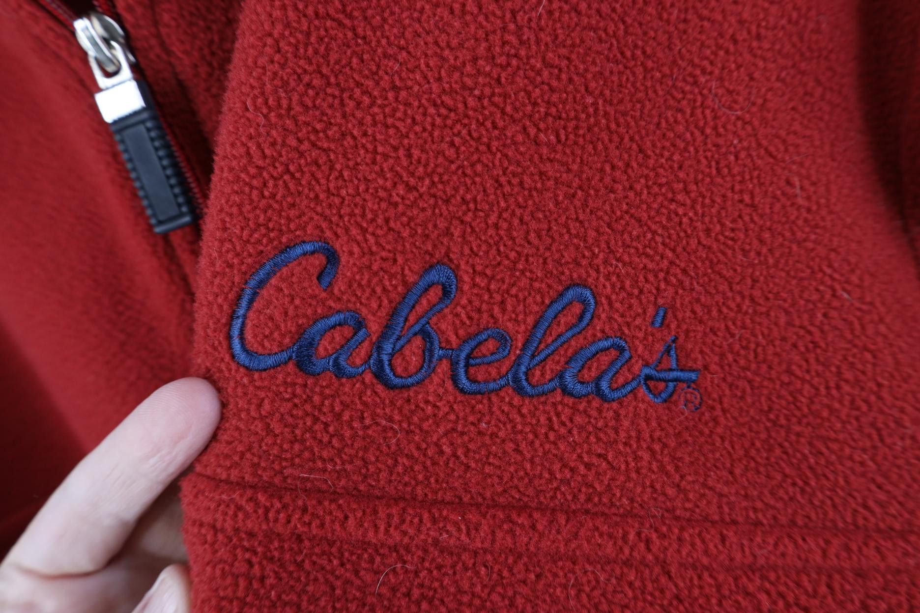 Cabelas Vintage 90s Cabelas 1/4 Zip Fleece Hoodie Sweatshirt Red Size US L / EU 52-54 / 3 - 4 Thumbnail