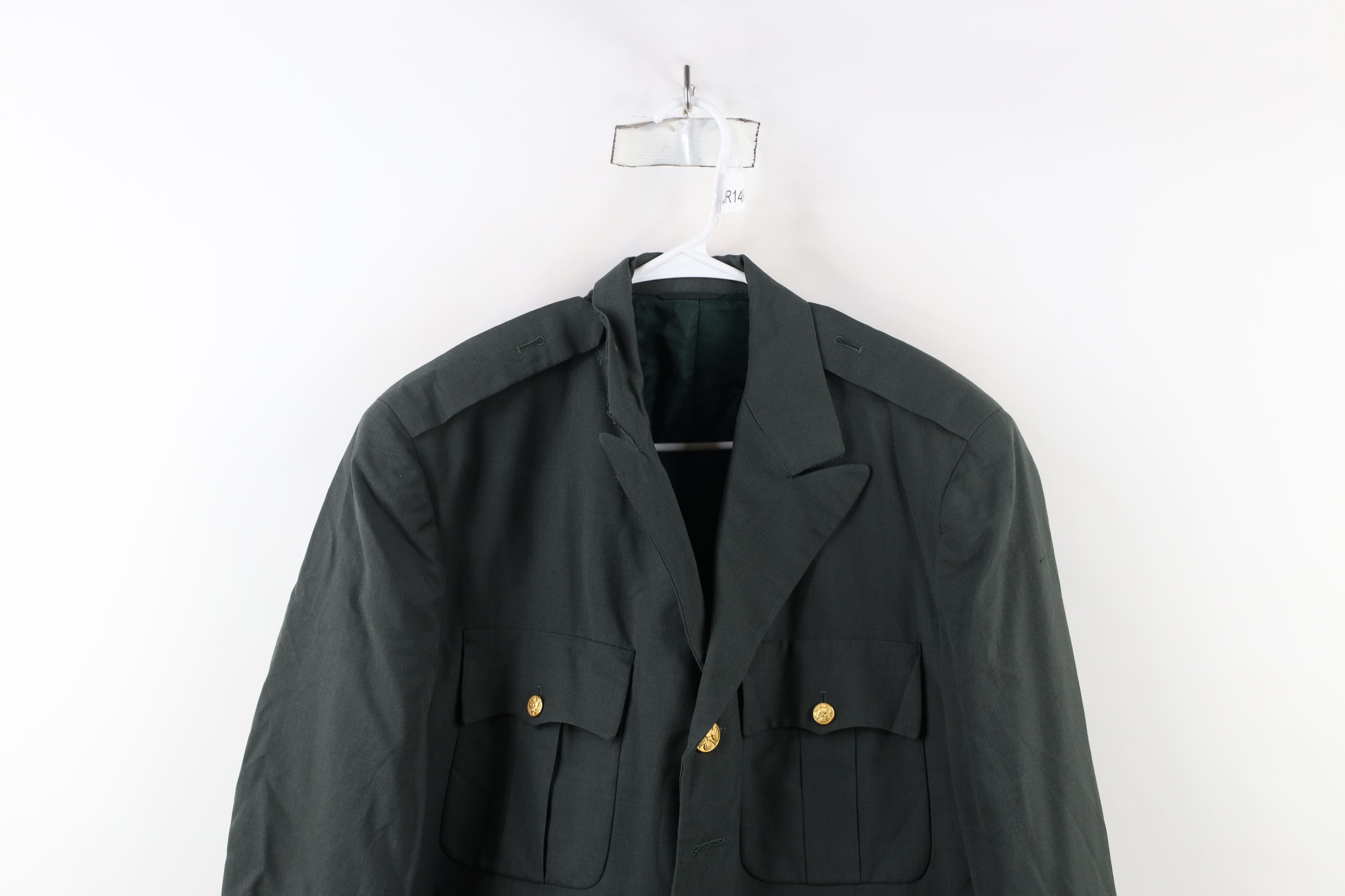 Vintage Vintage 60s Vietnam War Lined Wool Officer Jacket Green USA Size US XL / EU 56 / 4 - 2 Thumbnail