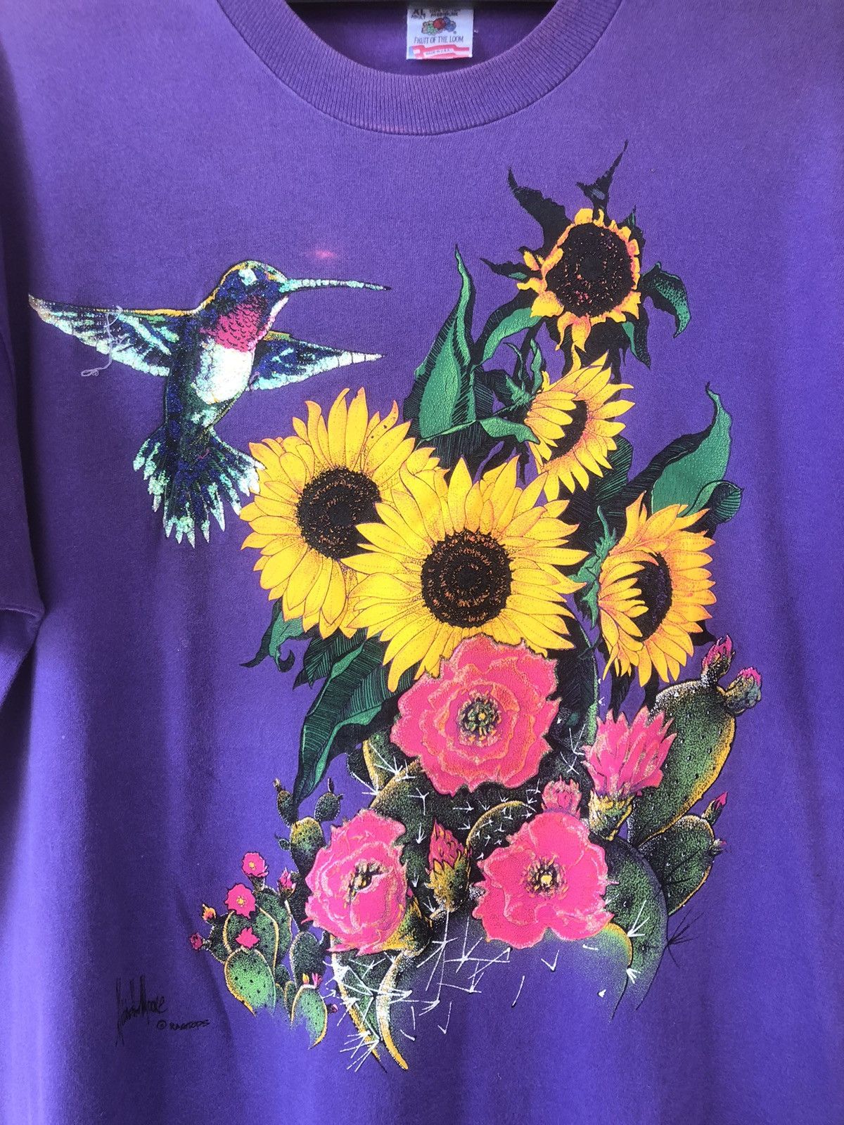 Vintage Vintage 90s The Flower Art Tee Size US XL / EU 56 / 4 - 2 Thumbnail