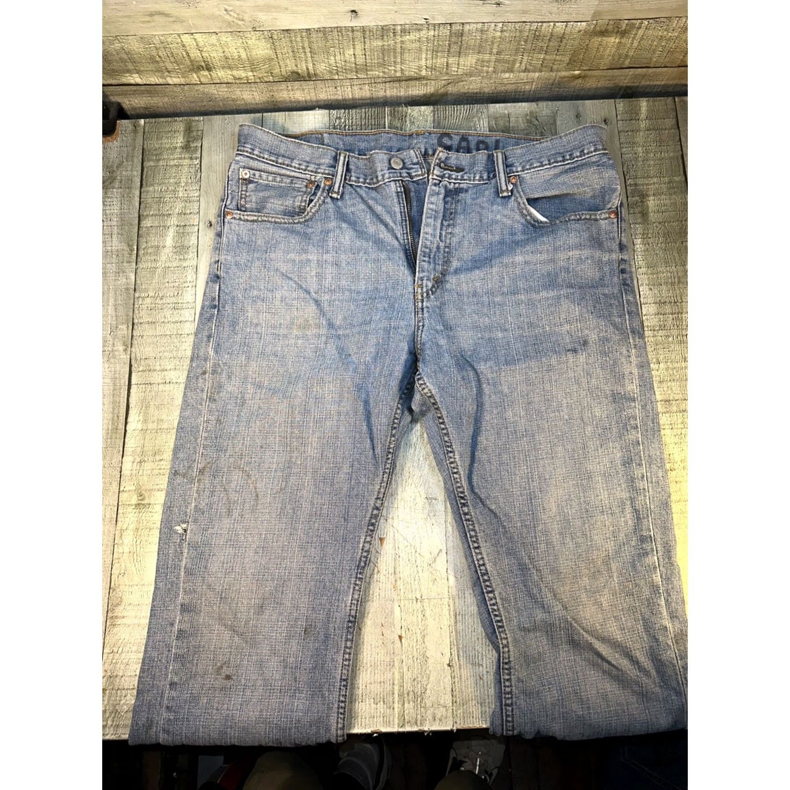 Levi's Levi's 527 Slim Boot Cut Jeans Mens 36x32 Blue Denim Regular Zip Button Size US 36 / EU 52 - 2 Thumbnail