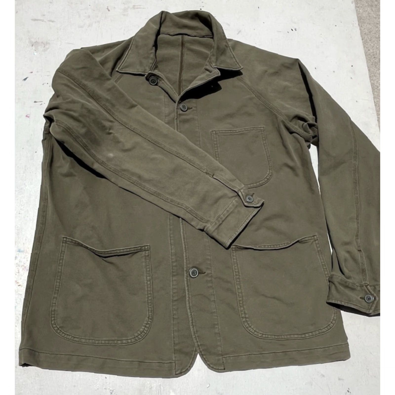 Uniqlo Uniqlo Men's Shirt Beige Green Button-Up Work Uniform Field Outerwear L Size US L / EU 52-54 / 3 - 5 Thumbnail