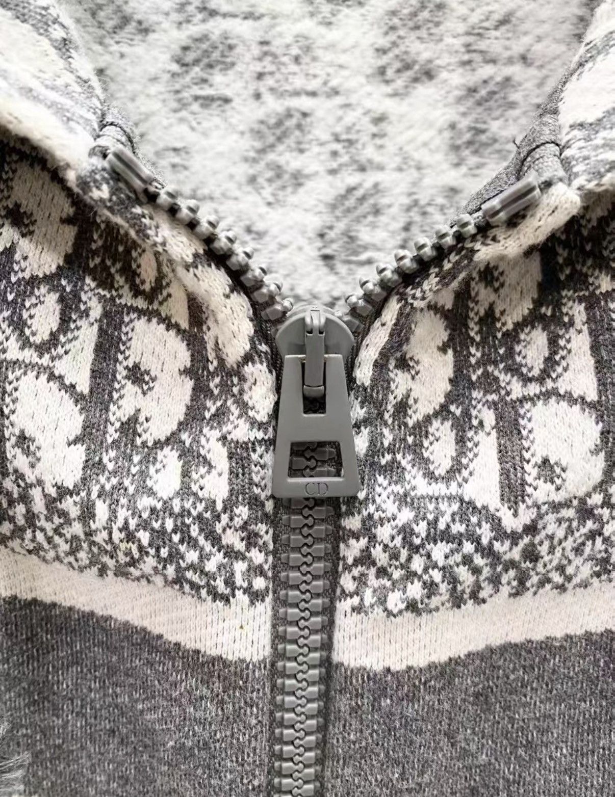 Dior Dior Classic Grey All-Over Zip-Up Hoodie Long sleeve J33 Size S / US 4 / IT 40 - 6 Thumbnail