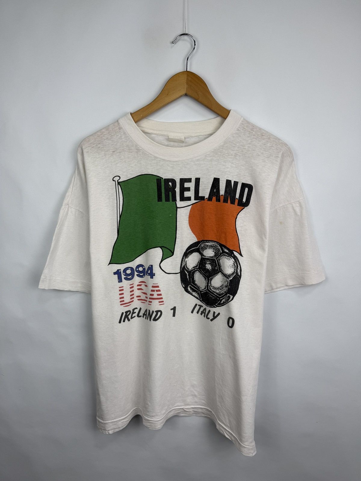 Vintage 🇮🇪 Vintage 1994 Irland Italy World Cup USA Ray Houghton T-Shi Size US L / EU 52-54 / 3 - 2 Thumbnail