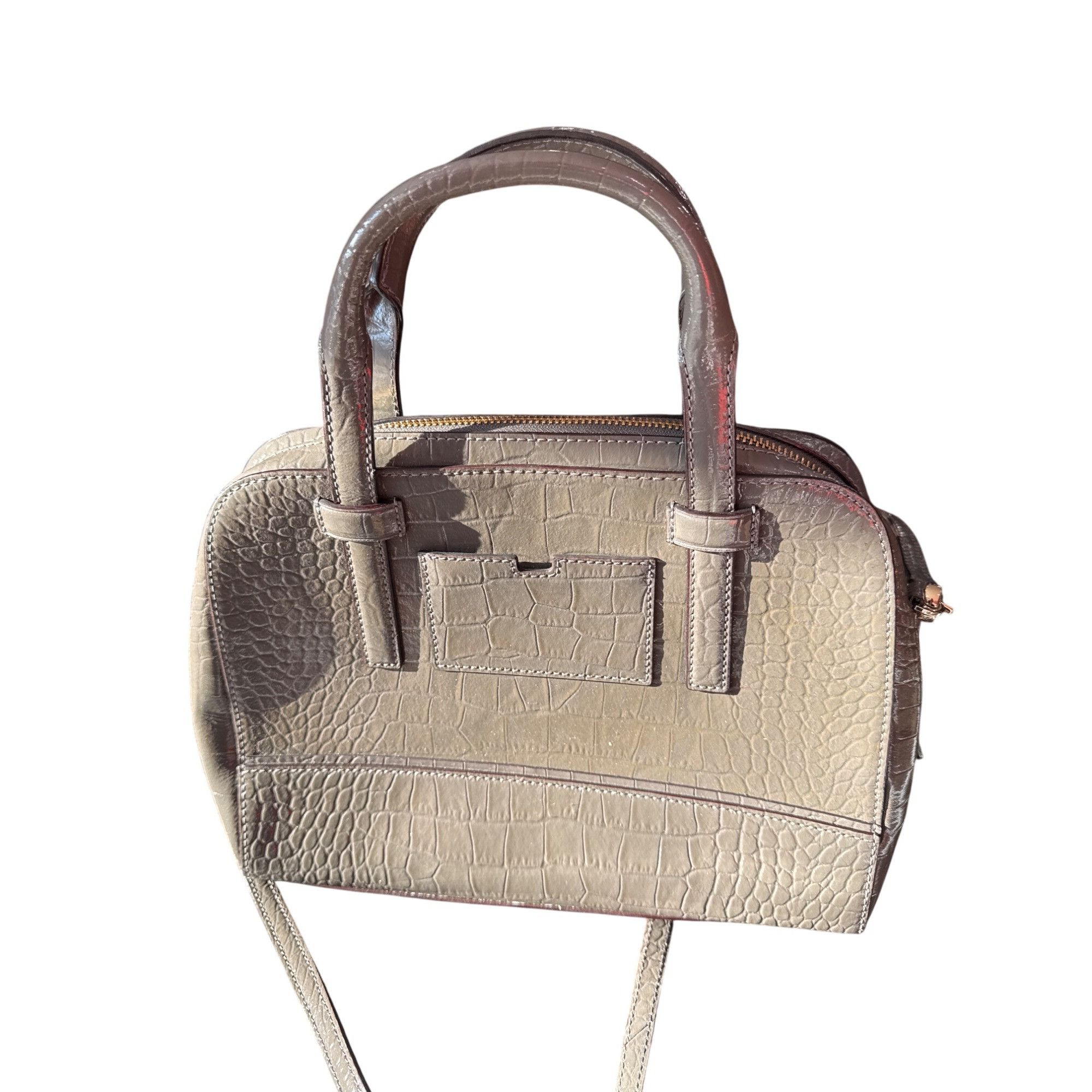 Kate Spade Kate Spade Felix Riverside Gray Croc-Embossed Leather Satche Size ONE SIZE - 4 Thumbnail