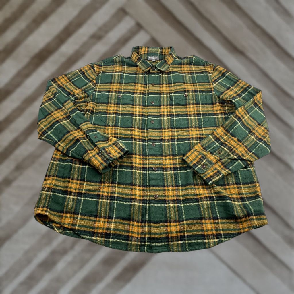 Vintage LL Bean Signature Organic Cotton Flannel Shirt Plaid Button Down Men’s XXL Casual Workwear Travel Shirt Size US XXL / EU 58 / 5 - 1 Thumbnail