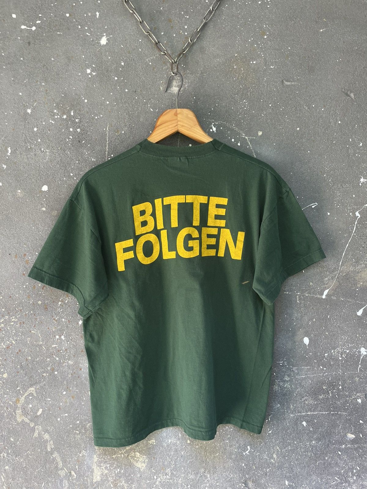 Other Vintage POLIZEI 90’s T-Shirt Green Bitte Folgen Size US L / EU 52-54 / 3 - 2 Thumbnail