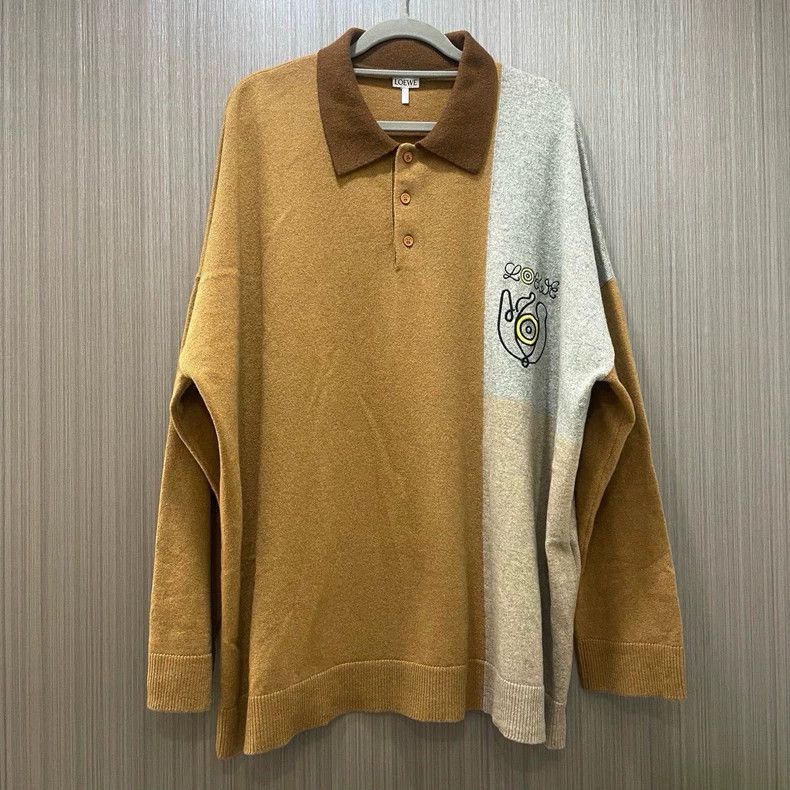 Loewe LOEWE FW21 Logo Embroidered Colorblock Polo Size US M / EU 48-50 / 2 - 1 Thumbnail