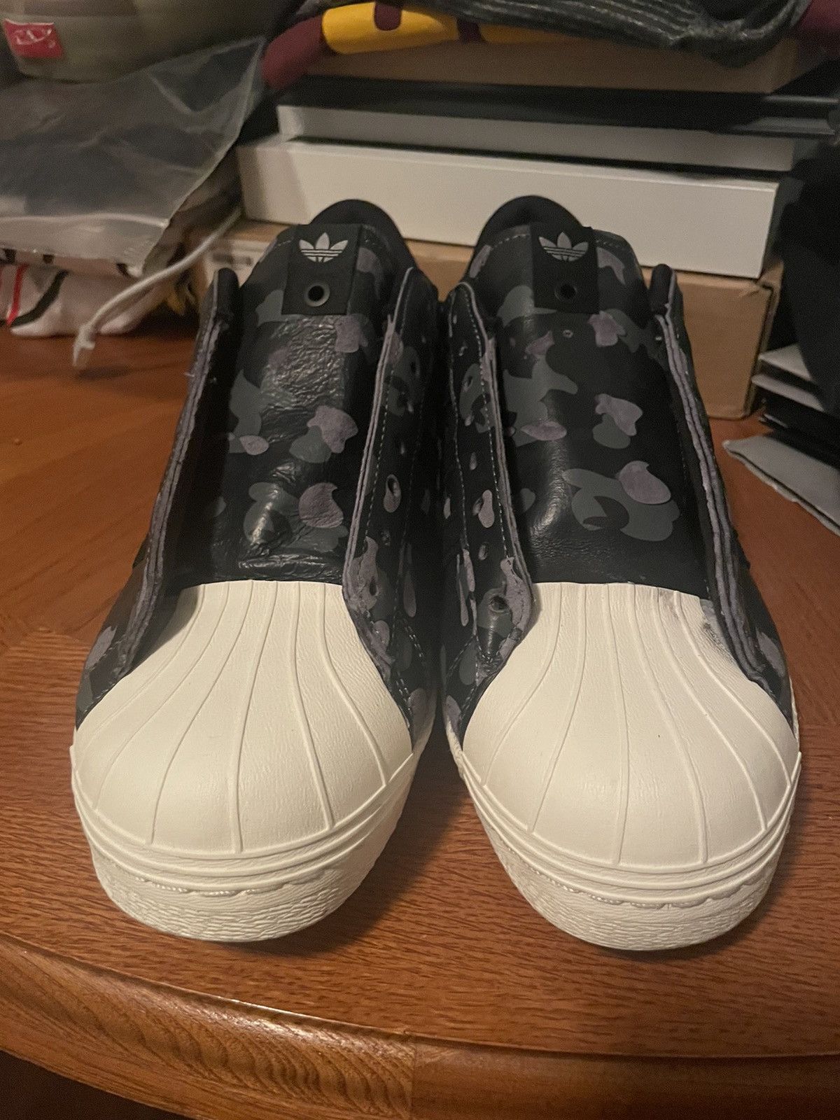 Adidas × Bape × Undefeated Bape x Undefeated x Adidas Superstar 80s Size US 11 / EU 44 - 4 Thumbnail