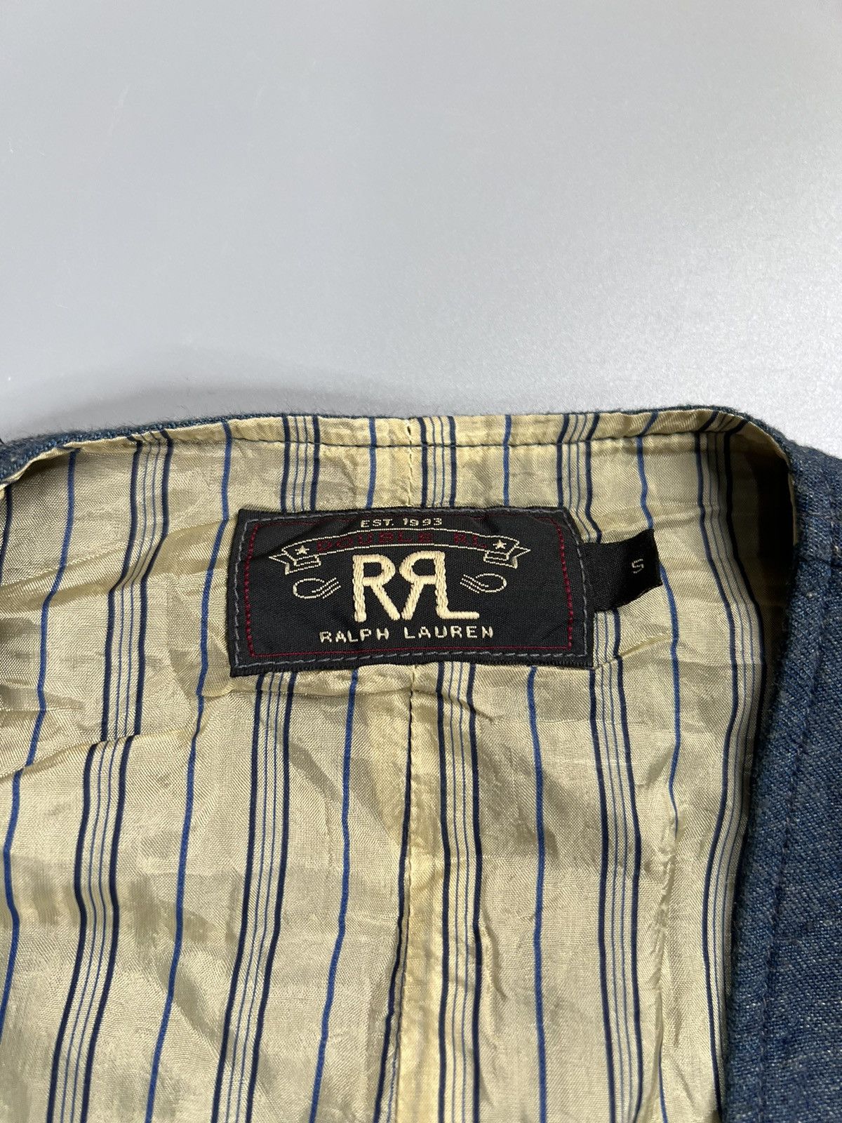 RRL Ralph Lauren RRL Cinch Back Indigo Cotton Vest Size US S / EU 44-46 / 1 - 6 Thumbnail