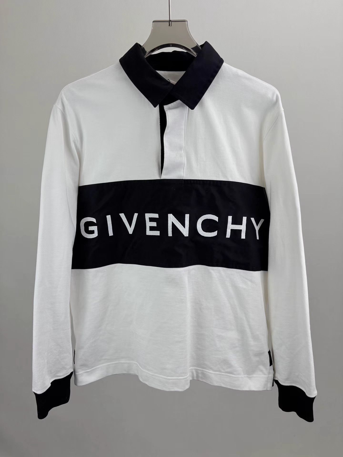 Givenchy GIVENCHY Logo Long Sleeve Polo Size US L / EU 52-54 / 3 - 1 Thumbnail