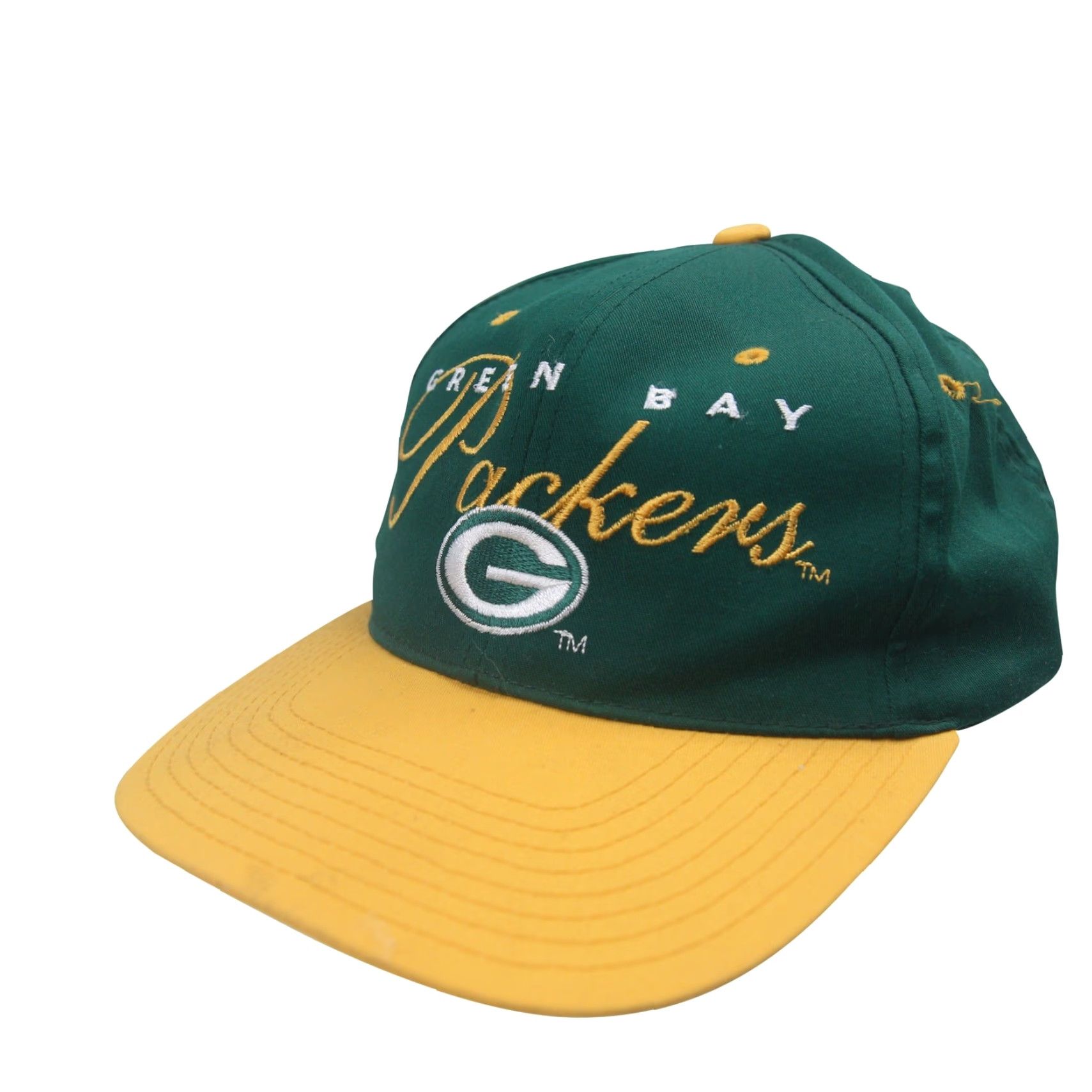 NFL VINTAGE Drew Pearson Green Bay Packers Script Spellout Snapback Hat NFL OS Green Men Adjustable Baseball Cap Size ONE SIZE - 2 Thumbnail