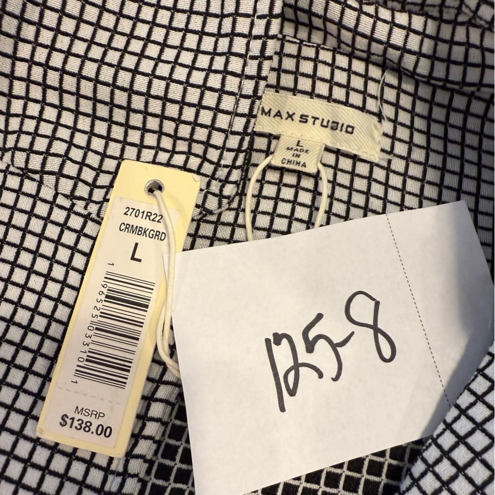 Other Max Studio blazer monochromatic black & white plaid SZ LG Size L / US 10 / IT 46 - 11 Thumbnail
