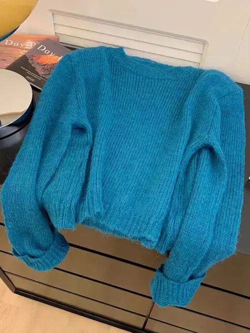 Japanese Brand Klein blue loose sweater Size S / US 4 / IT 40 - 2 Thumbnail
