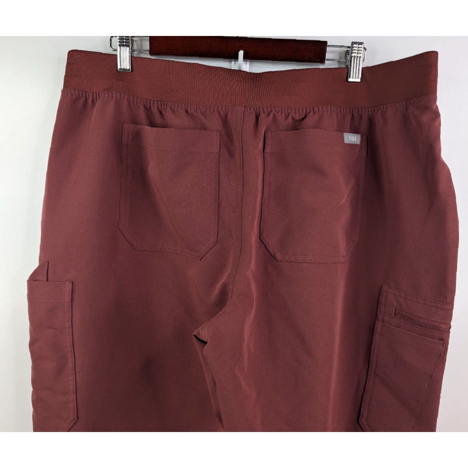 Vintage FIGS Yola Yoga Scrub Pants Womens XXL Tall Red Medical Polyester - 2XLT Size 40" / US 18 - 4 Thumbnail