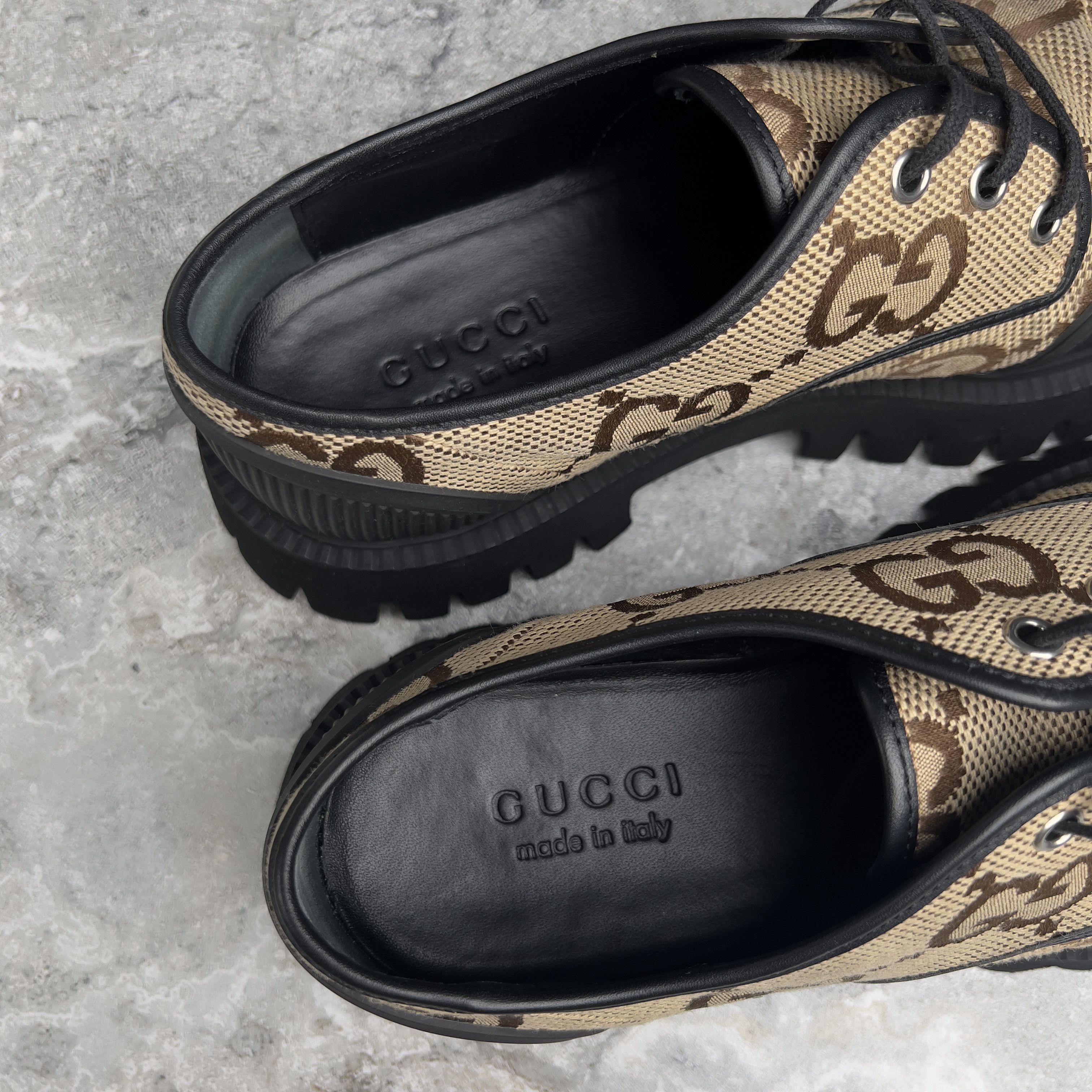 Gucci Gucci Maxi GG Chunky Lace-Up Dress Shoes Derby Size US 8 / EU 41 - 10 Thumbnail