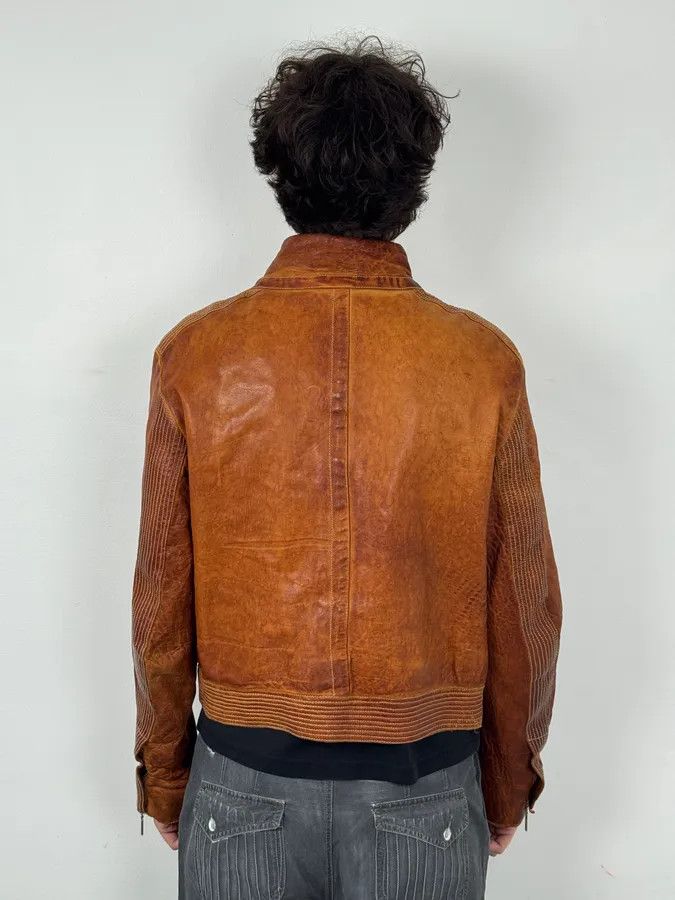 Vintage 2000s Massimo Rebecchi Cognac Biker Leather Jacket Size US M / EU 48-50 / 2 - 2 Thumbnail