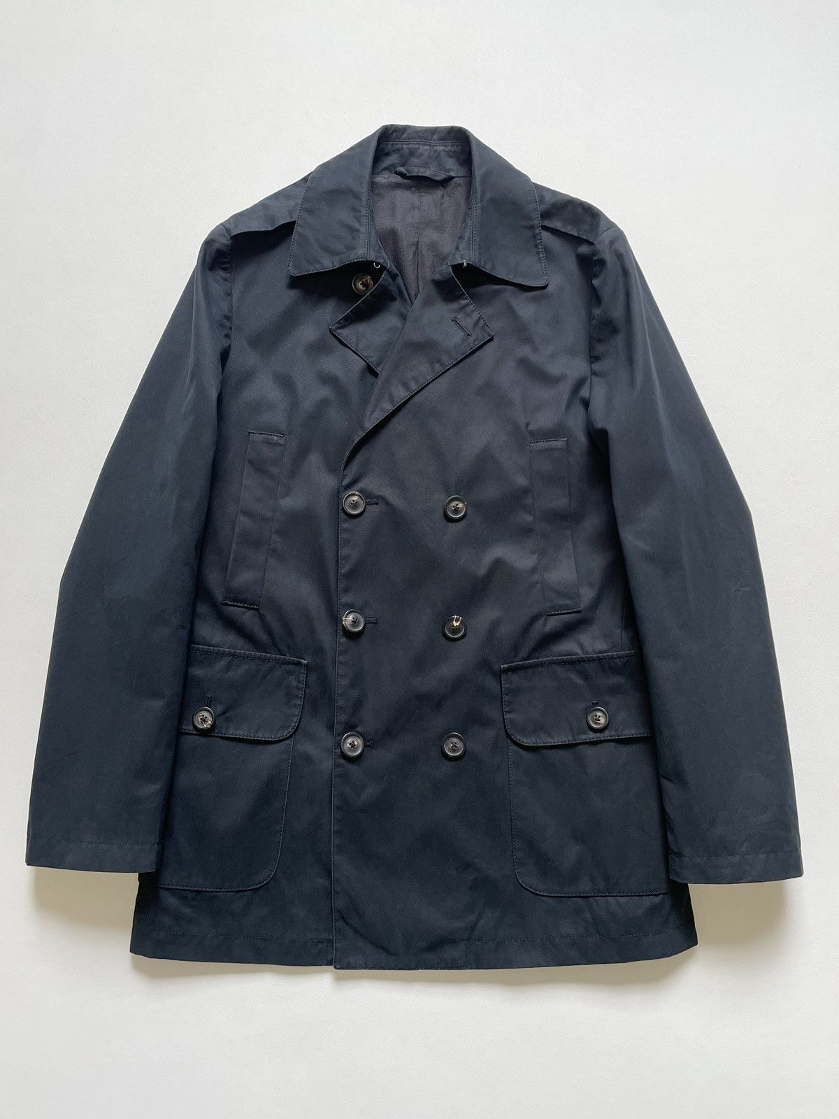 Maison Margiela S/S 10 Blue Cotton Mac Caban Jacket Size US M / EU 48-50 / 2 - 2 Thumbnail
