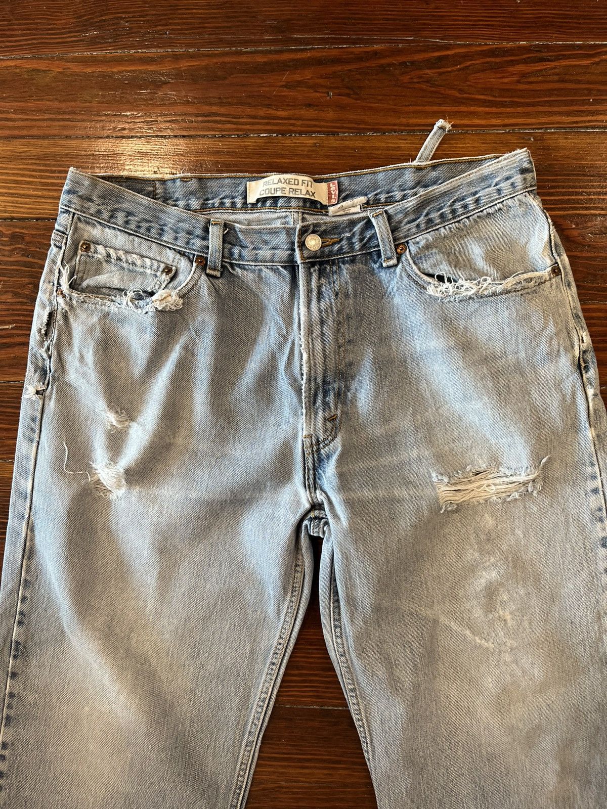 Levi's Levi’s 550 Relaxed Fit Distressed Men’s Denim Blue 38x30 Size US 38 / EU 54 - 3 Thumbnail
