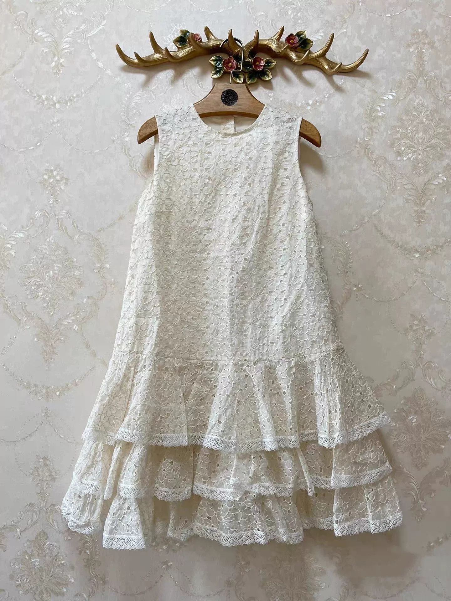 D.Gnak By Kang.D DG Runway Sweet Floral Lace Dress Size S / US 4 / IT 40 - 1 Thumbnail