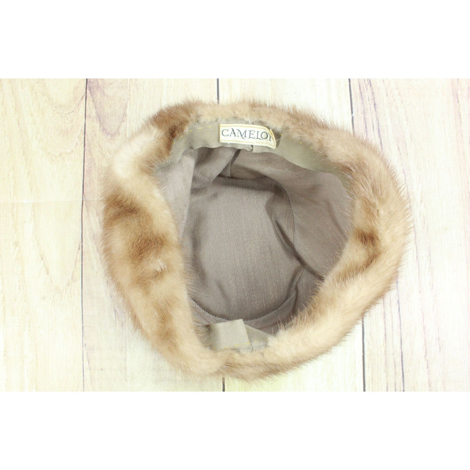 Other Vintage Camelot Mink Fur Beret Hat Light Brown Size ONE SIZE - 6 Thumbnail