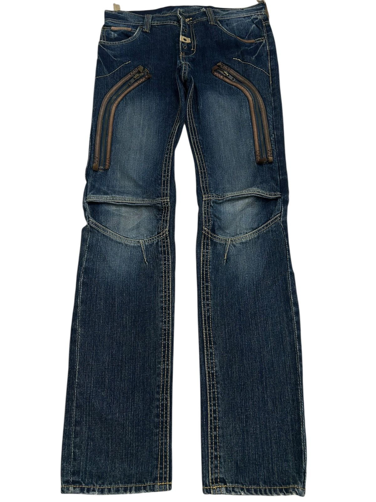 PPFM Vintage PPFM Jeans Unique Pocket Style Straight Leg Size US 30 / EU 46 - 1 Thumbnail