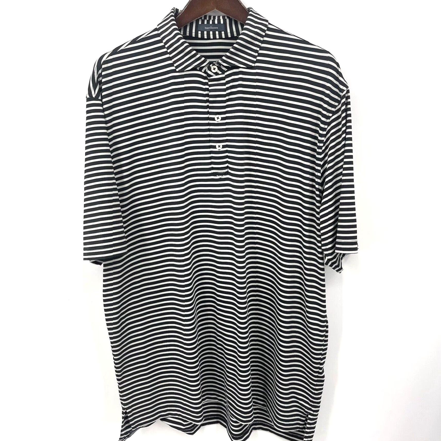 Vintage Turtleson Polo Shirt Mens XL Striped Short Sleeve Collared Golf Preppy Size US XL / EU 56 / 4 - 2 Thumbnail
