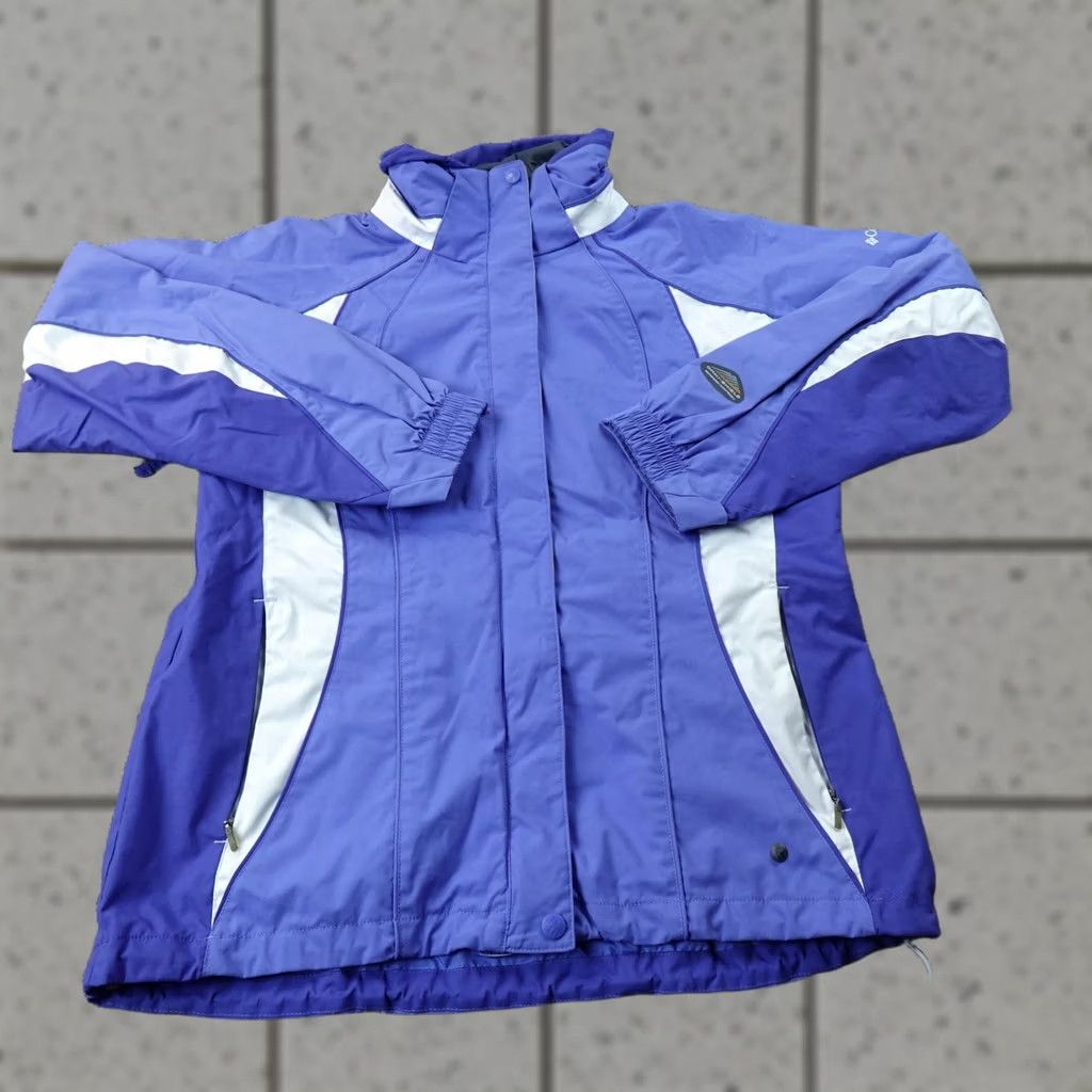 Vintage Columbia Jacket Womens M Blue Interchange 3-in-1 Windproof Waterproof Coat Hiking Outdoor Ski Sports Zip Pockets Size M / US 6-8 / IT 42-44 - 1 Thumbnail