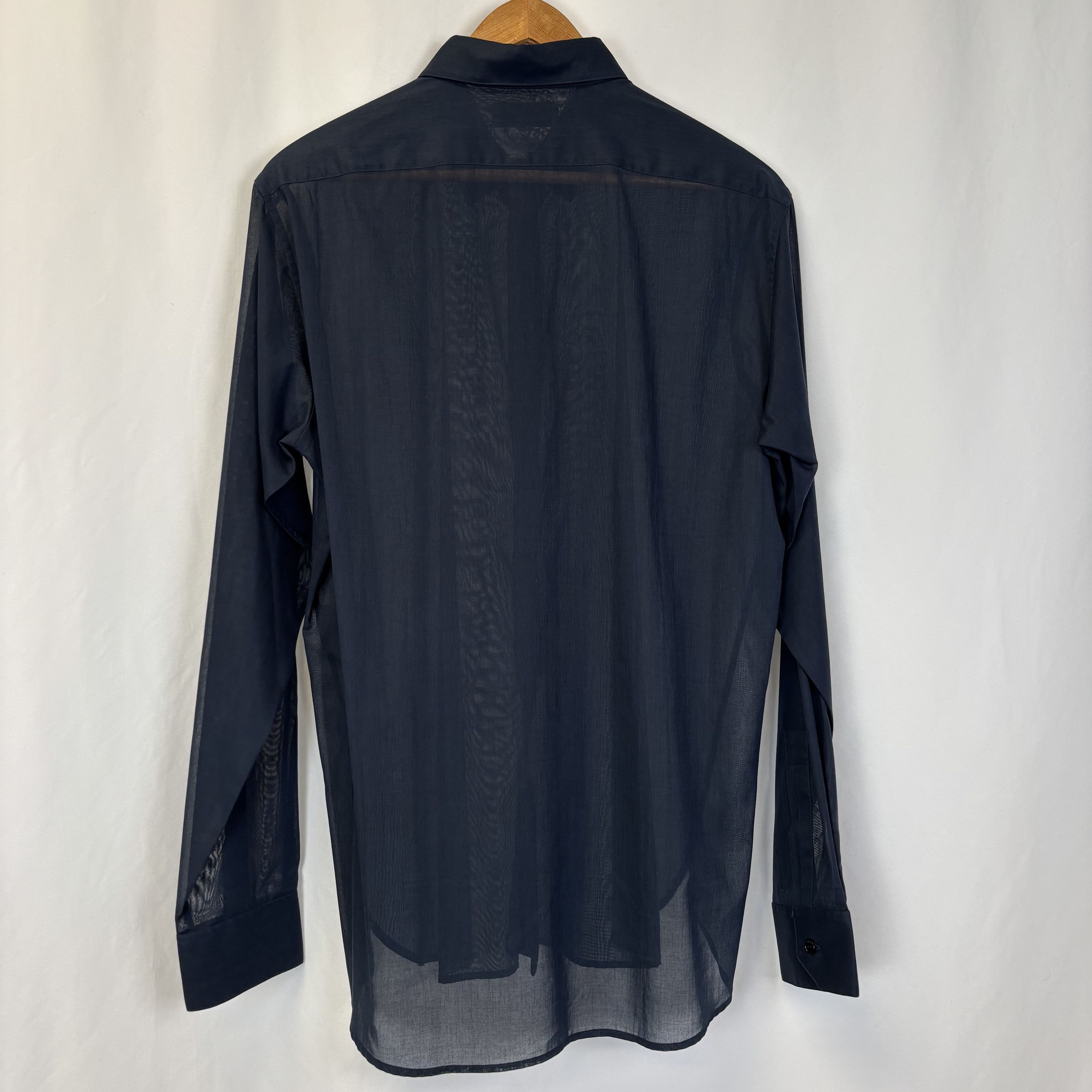 Saint Laurent Paris Saint Laurent Navy Shirt Size US XL / EU 56 / 4 - 2 Thumbnail