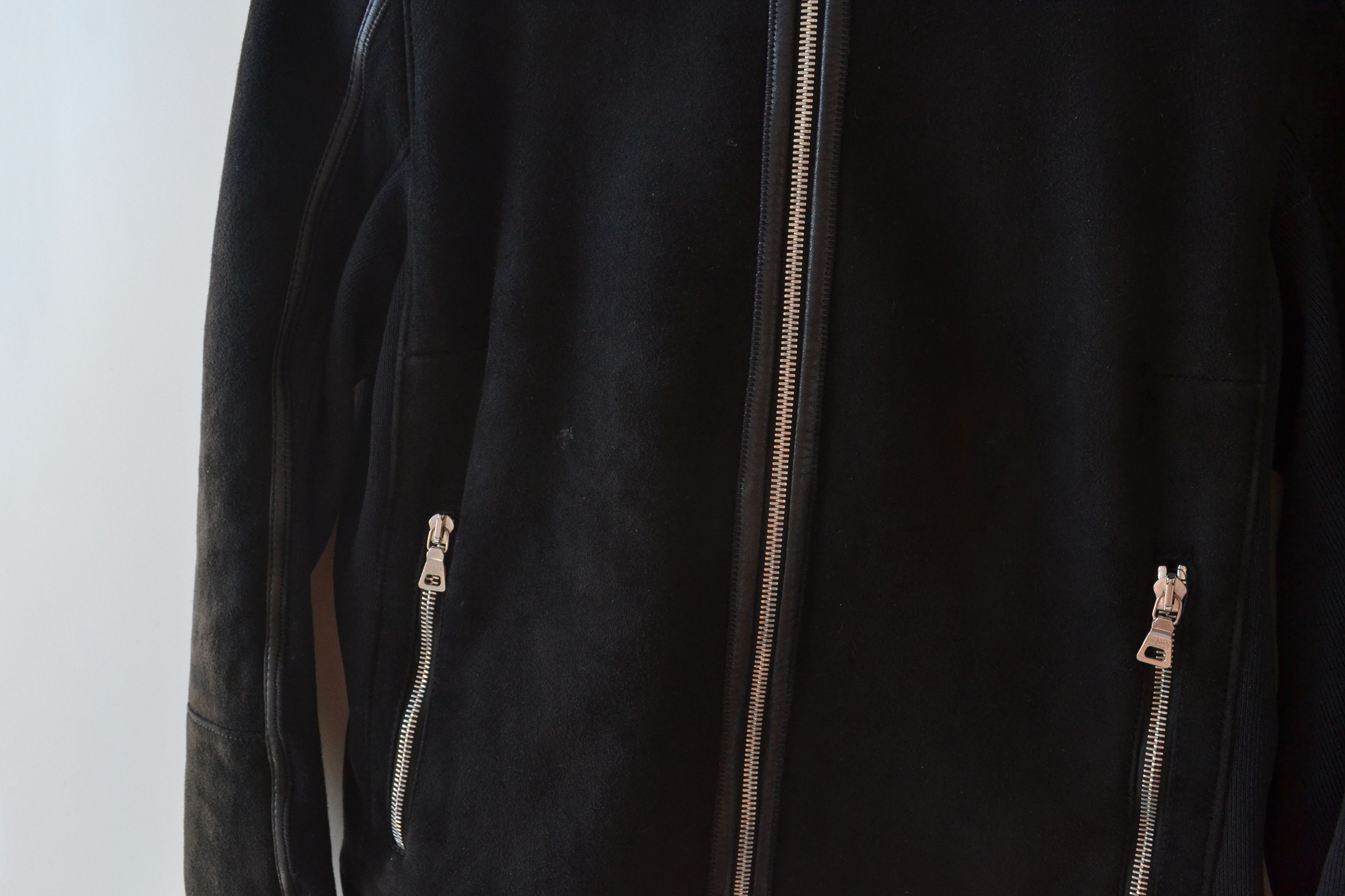 Prada PRADA Leather Jacket Black Zip Sheep Fur Shearling Bomber Size M / US 6-8 / IT 42-44 - 13 Thumbnail