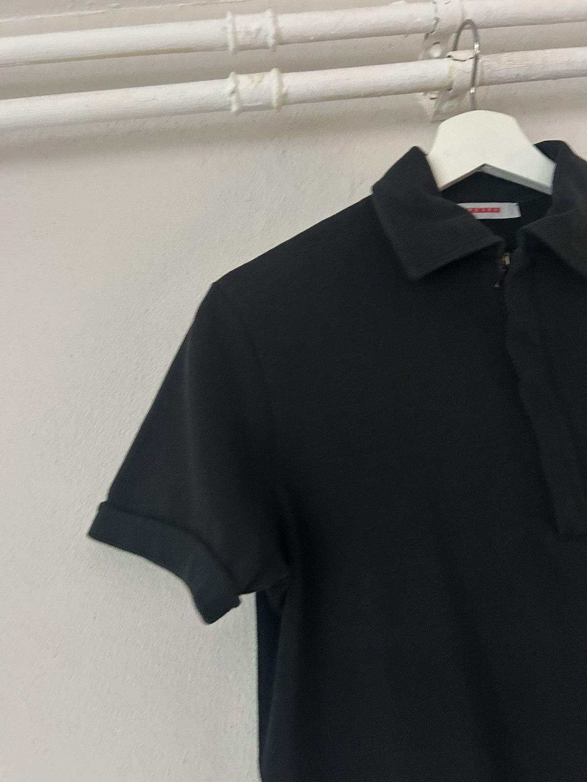 Prada Prada Linea Rossa Polo Shirt XS Black with Zip Pocket Detail Size US XS / EU 42 / 0 - 4 Thumbnail