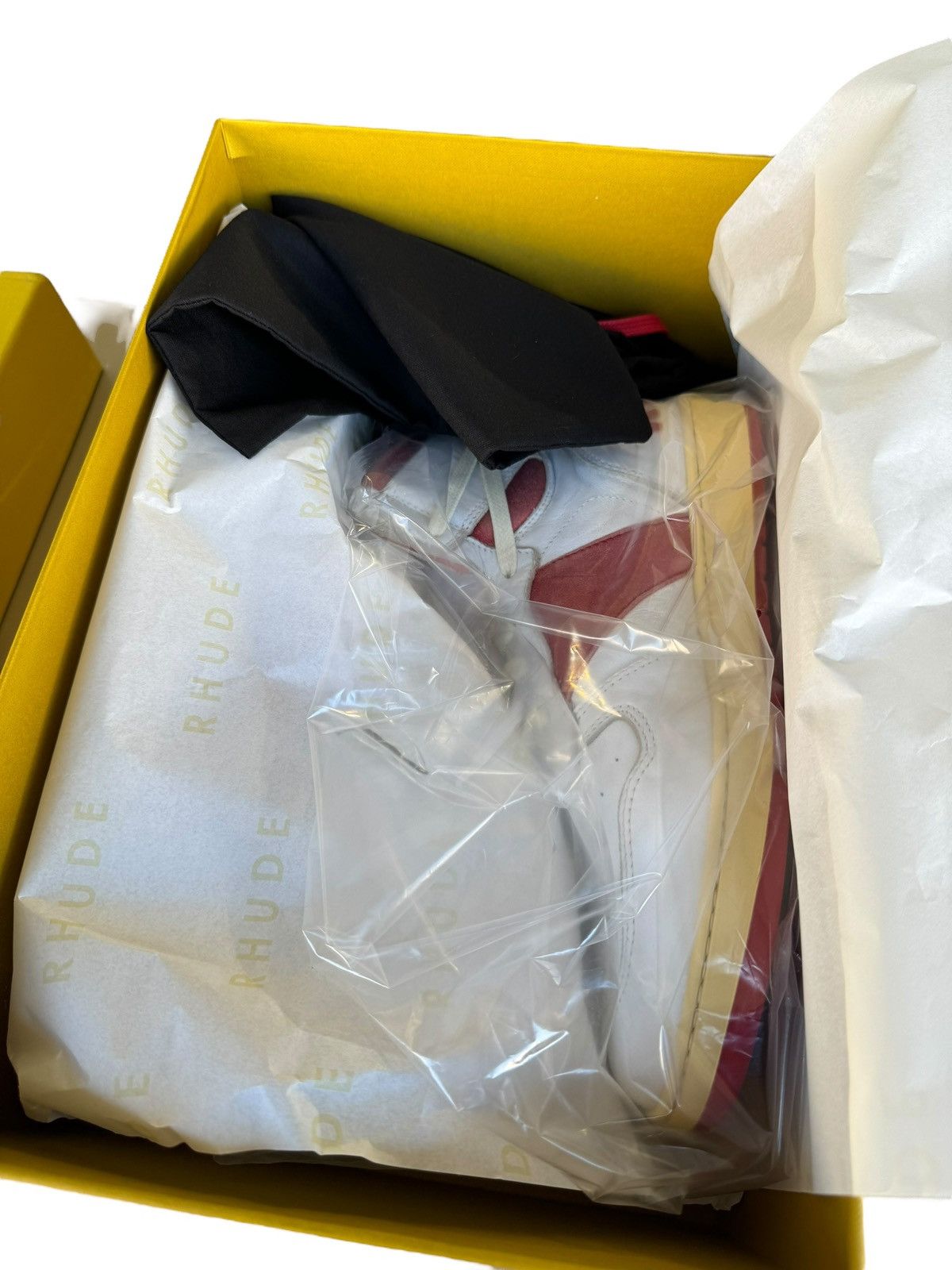 Rhude $750 Red BBall Rhecess Vintage Distressed Hi Sneaker Leather Size US 7 / EU 40 - 7 Thumbnail