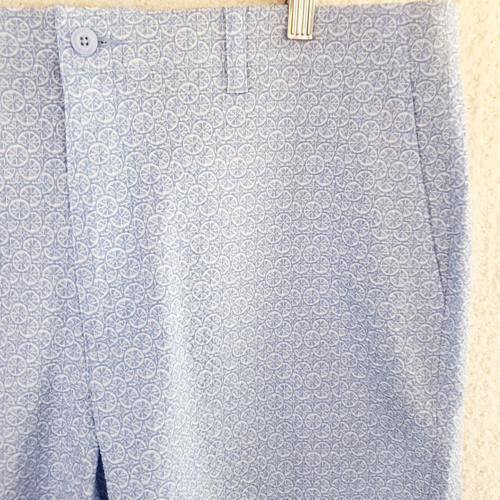 Vintage Pro Tour Mens 38x10 Blue Geometric Polyester Shorts Stretch Chino Casual Golf 10 Inseam Zip Flat Front Mid Rise Mens Size US 38 / EU 54 - 4 Thumbnail