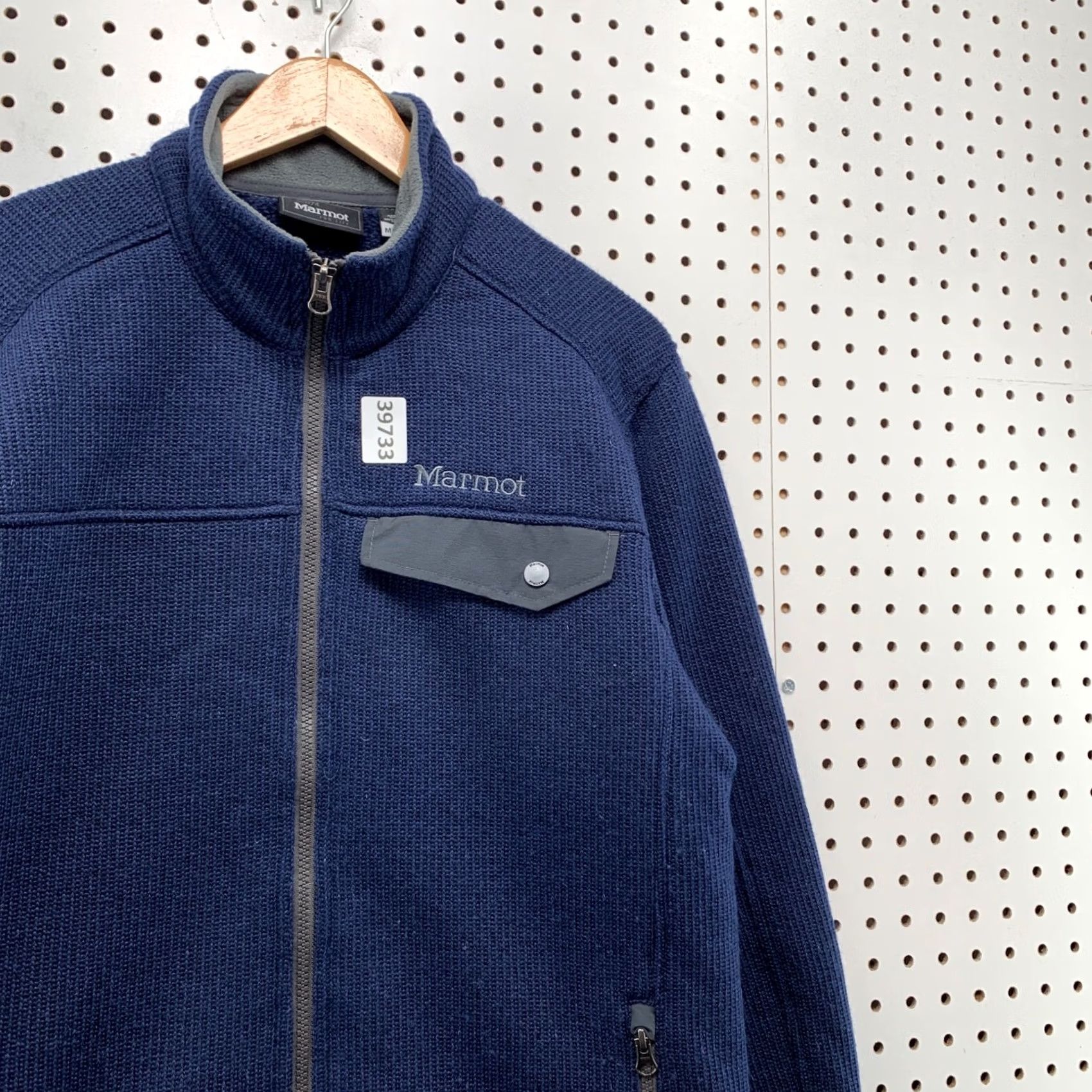 Marmot Marmot Wool Knit Zip Jacket Mens M Navy Blue Casual Bomber Jacket Size US M / EU 48-50 / 2 - 5 Thumbnail