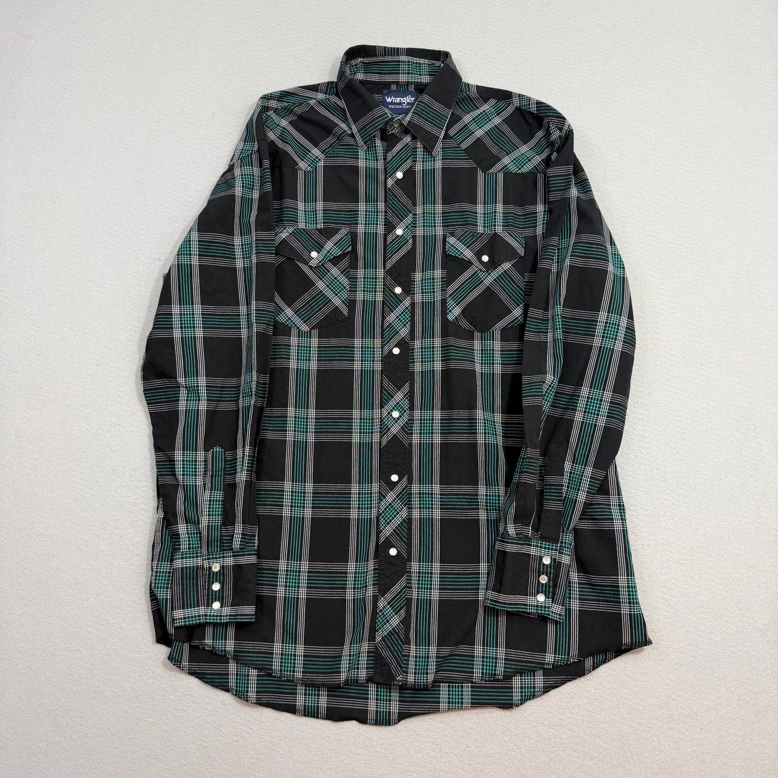 Wrangler Vintage Wrangler Pearl Snap Shirt Men's 17.5 XL Black Green Size US XL / EU 56 / 4 - 2 Thumbnail