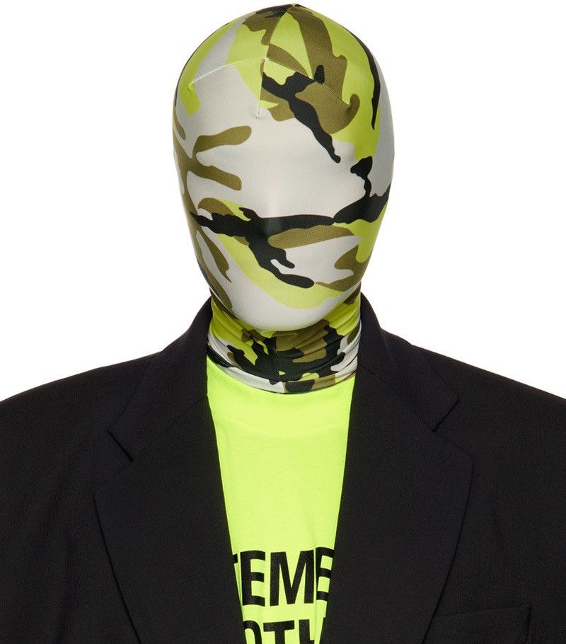 Vetements Vetements Neon Khaki Camo Face Mask Size ONE SIZE - 2 Thumbnail