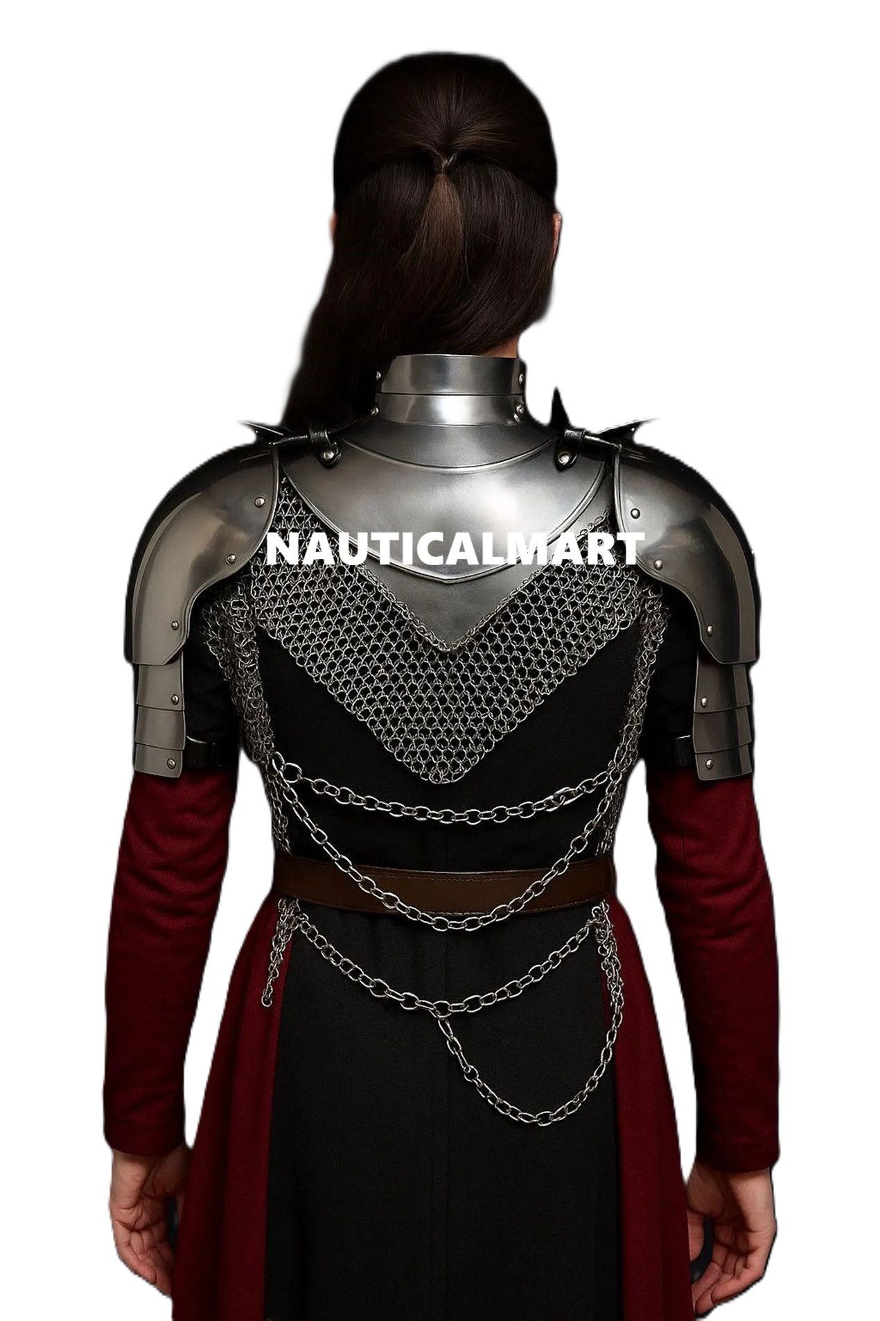 Other Medieval Brave Lady Warrior Pauldrons,Gorget,Chainmai Size ONE SIZE - 3 Thumbnail