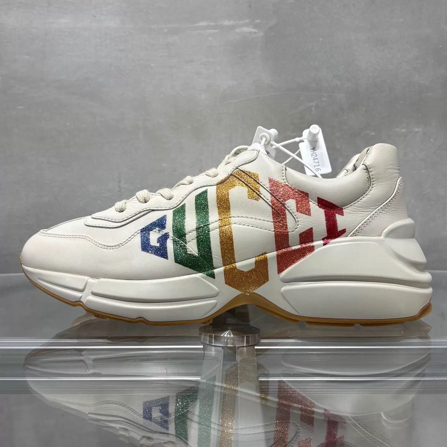 Gucci Gucci Rainbow Sequin Dad Sneaker Cream 38 Size US 7.5 / IT 37.5 - 3 Thumbnail