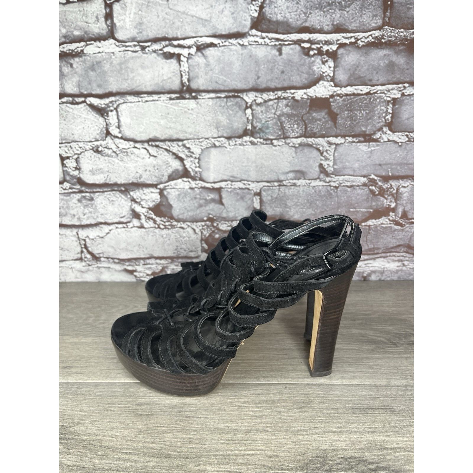 Stuart Weitzman Stuart Weitzman Black Suede Leather Caged Stiletto Heels Wom Size US 6 / IT 36 - 21 Thumbnail