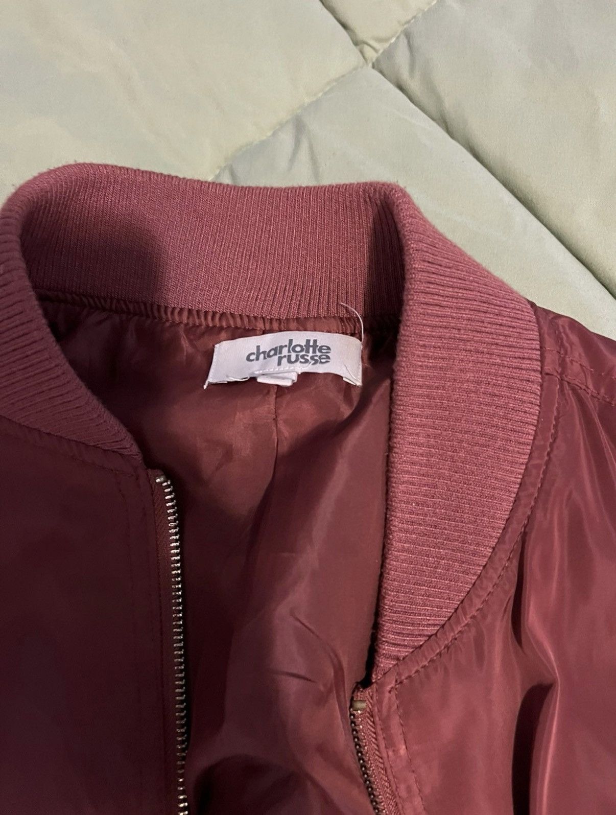 Other Charlotte Russe Burgundy Bomber Jacket Size US S / EU 44-46 / 1 - 2 Thumbnail