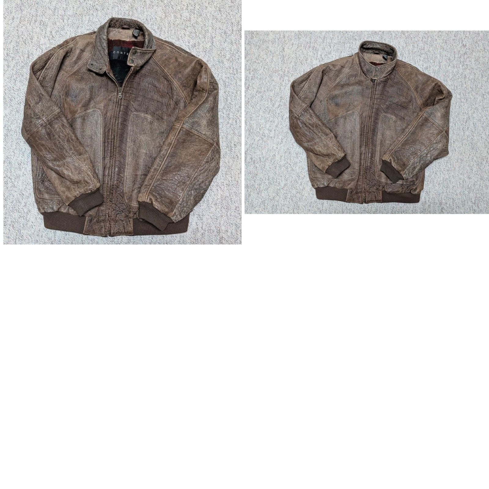 Vintage VINTAGE PATINA leather jacket Bomber Context Men XL brown distressed 1990s/Mad Max - Mens XL Leather Jacket Size US XL / EU 56 / 4 - 8 Thumbnail