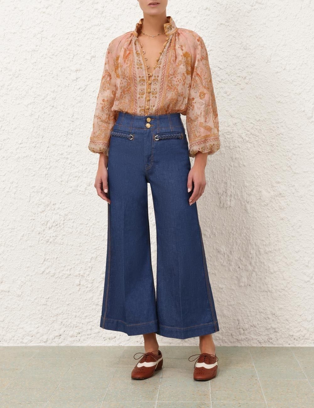 Zimmermann oc11z1025 Acacia Billow Blouse in Multicolor Size S / US 4 / IT 40 - 6 Thumbnail