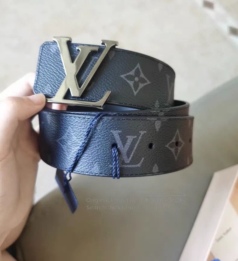 Louis Vuitton Louis Vuitton Black presbyopic smooth buckle belt Size ONE SIZE - 1 Thumbnail