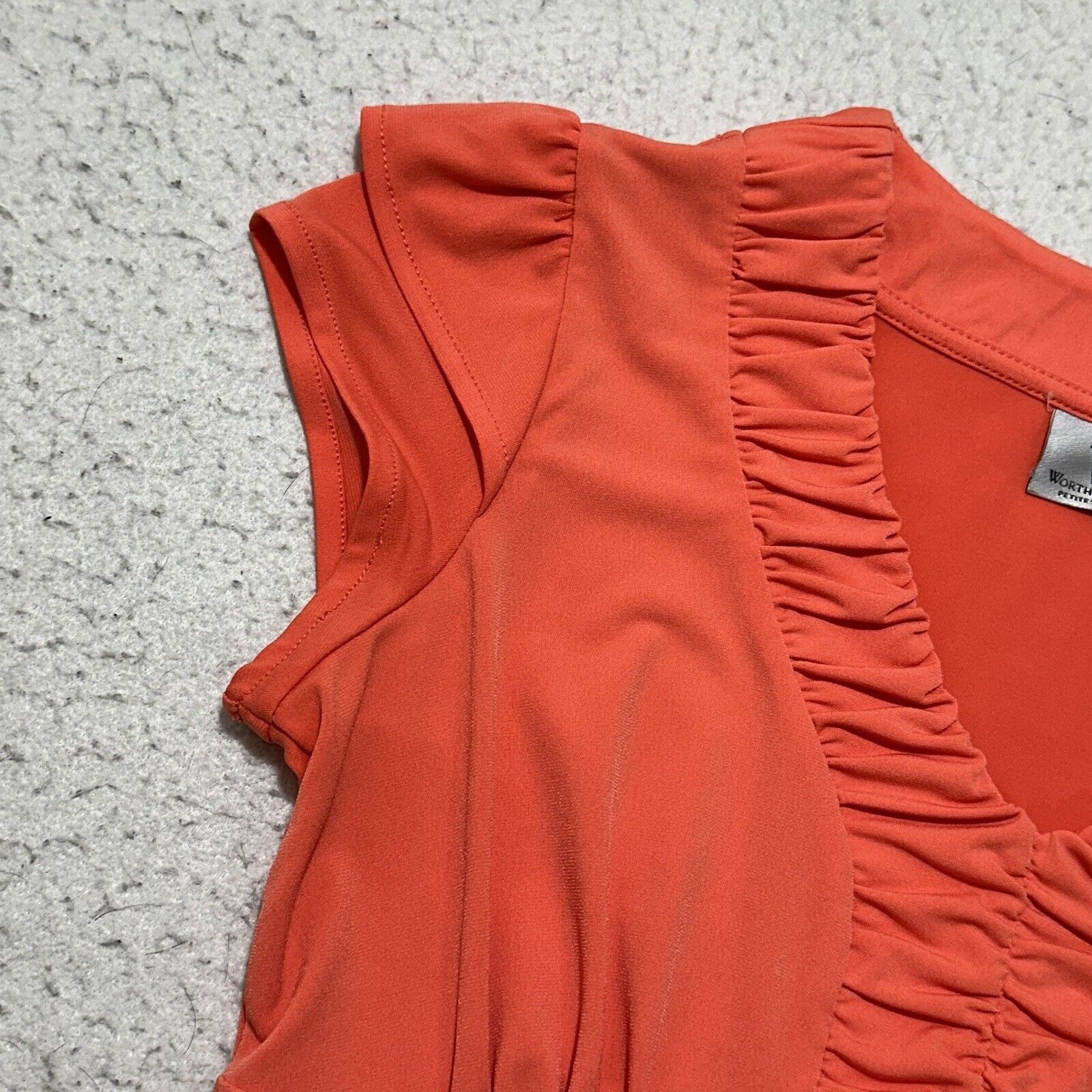 Worthington Worthington SP Cap Sleeve V-Neck Pink Lightweight Blouse Top Size S / US 4 / IT 40 - 5 Thumbnail